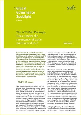 Global Governance Spotlight 1|2014